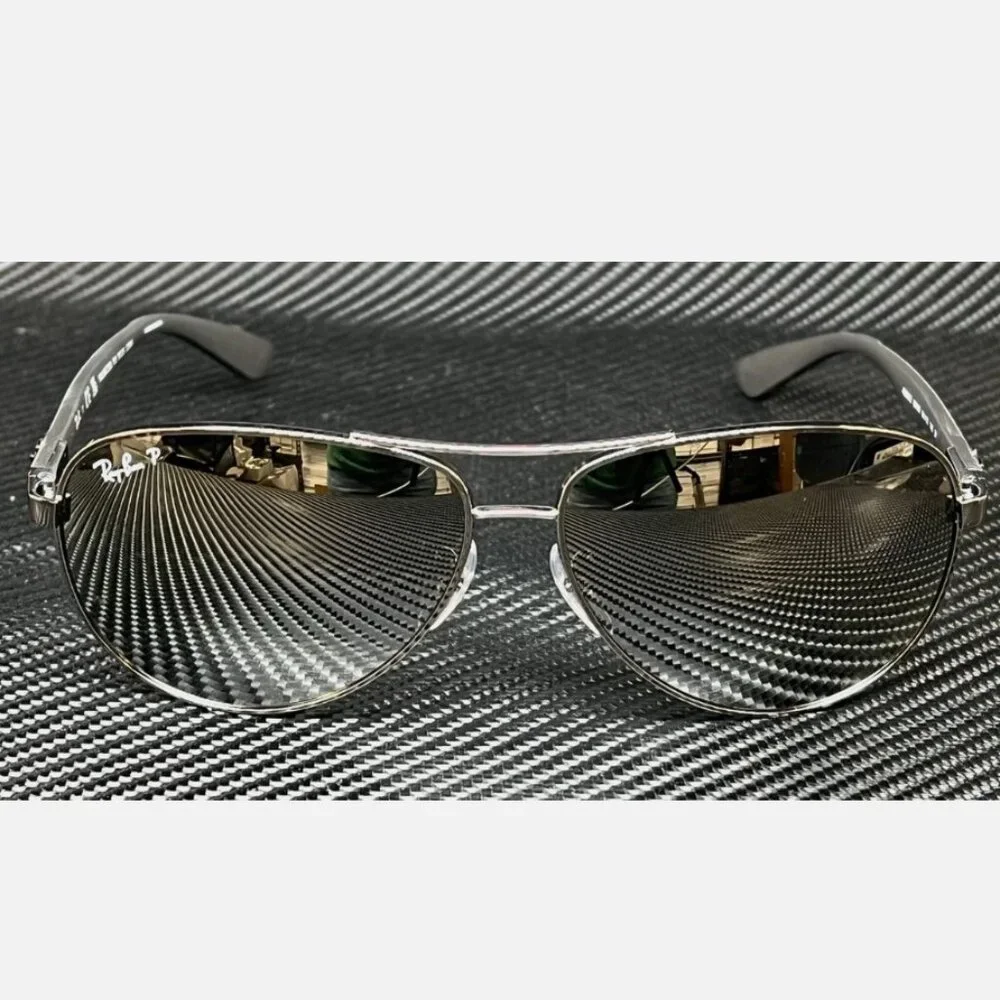 RAY BAN Titanium Grey Polarized 61 mm Men's Sunglasses
